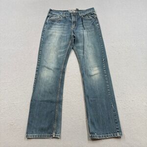 Nevada Jeans Men's 34x33 Blue Medium Wash Straight Leg High Rise Denim Rugged